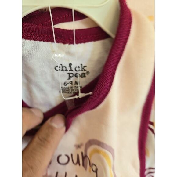 CHICKPEA Baby 3-PC. Cotton Bodysuit Pants & Bib Set 6/9 months - Picture 8 of 11